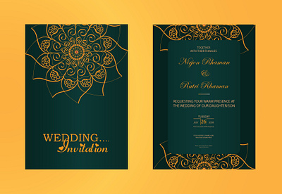 Wedding invitation ai card design colorful card illustration invitation card mandala design wedding card