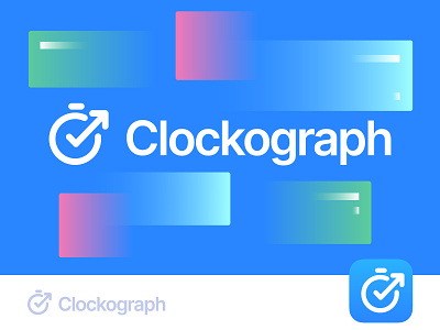 Clockograph Logo blue branding clock clockograph logo time tracking