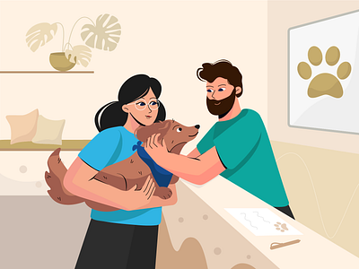 Illustrations for the veterinary clinic 3d animation branding design graphic design illustration motion graphics ui vector