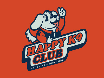 Happy K9 Membership 40s 50s americana brand branding club design dog graphic design grooming illustration inking logo membership retro vector vintage