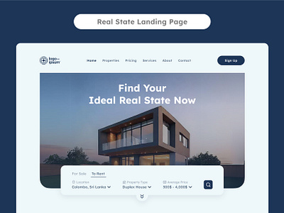 Real State Landing Page real state web site ui ui design ui ux design web site ui design web ui
