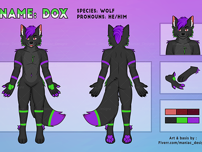 Dox Wolf Fursona Reference Sheet Completed black black wolf black wolf ref sheet commissionart2024 commissionsopen commissionsopen2024 digital artist dox fantasy characters furry artist furry fandom maniac designz wolf wolf art wolf fursona wolf reference sheet wolf wolf wolf