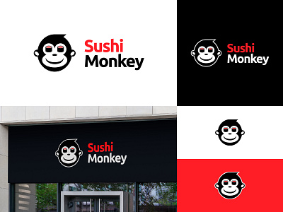 Sushi Monkey Logo brands business food logo logos modern restaurants simple sushi