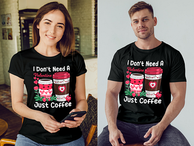 Coffee Valentine's T-Shirt Design. branding coffee coffee t shirt design coffee valentine t shirt design couple t shirt custom t shirt design design graphic design illustration love print t shirt t shirt design trend t shirt design tshirt typography valentine valentines day valentines day t shirt vintage t shirt