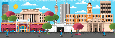 Johannesburg Illustration building city color colorful graphic design illustrated city illustration johannesburg landscape south africa vector