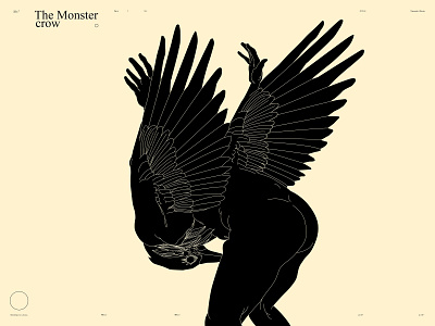 Monster Crow abstract bubble composition conceptual illustration crow design dual meaning editorial editorial illustration figure figure illustration illustration laconic lines minimal monster philosophical illustration philosophy poster thinking