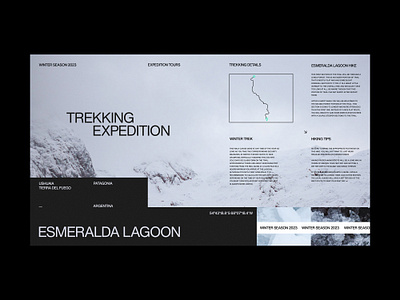 Esmeralda Lagoon Layout clean composition design direction interface landing page layout minimalist mountain typography website