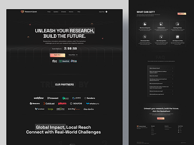 Landing Page - Research Quest Hackathon design ui ux website