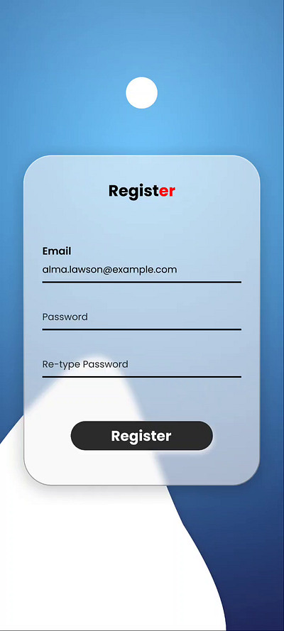 Day 1/100 sign-up or register page animation graphic design ui