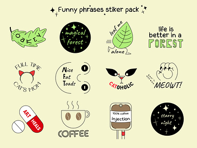 Sticker pack digital digitalart illustration illustrator stickerart stickerdesign stickerpack stickers stikerset vector vectorgraphics