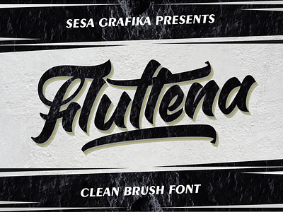 Fluttena A Clean Brush Font apparel font branding clean brush font clean font designs display font font graphic design lettering font ligature font logo font logotype new font script font stylish font typeface