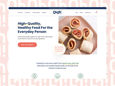 Ohla! Foods Ecommerce branding cracker creative design designer developer development ecommerce figma healthyfood illustration ingredients landing marketing tortillas ui ux web webdesigner