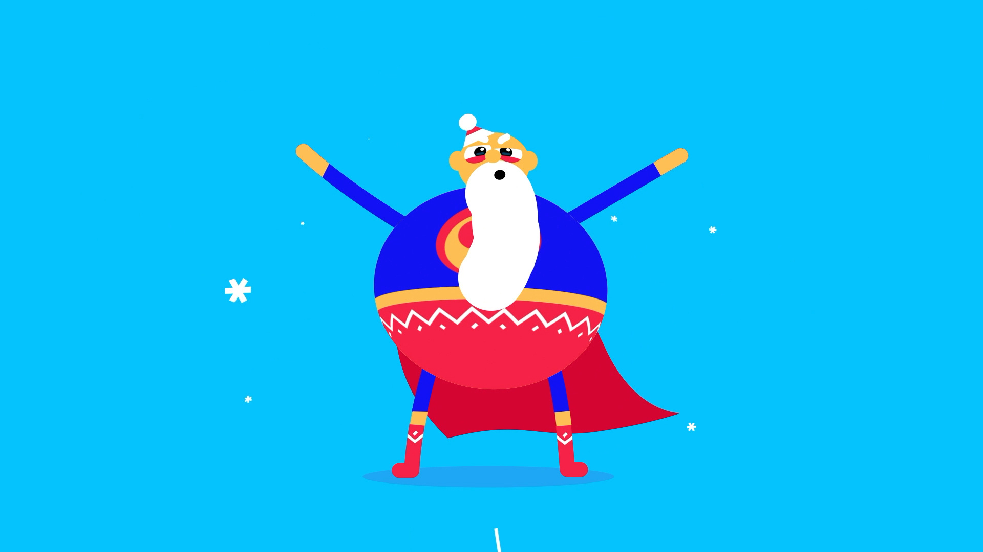 OKOO /// SUPER SANTA ae after effects animation christmas gif loop santa super santa superhero xmas