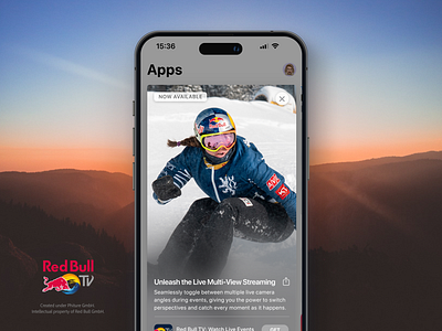 In-App-Events + Screenshots set: Red Bull TV app store apple store brand branding design events graphic design growth mobile play store product red bull screenshots
