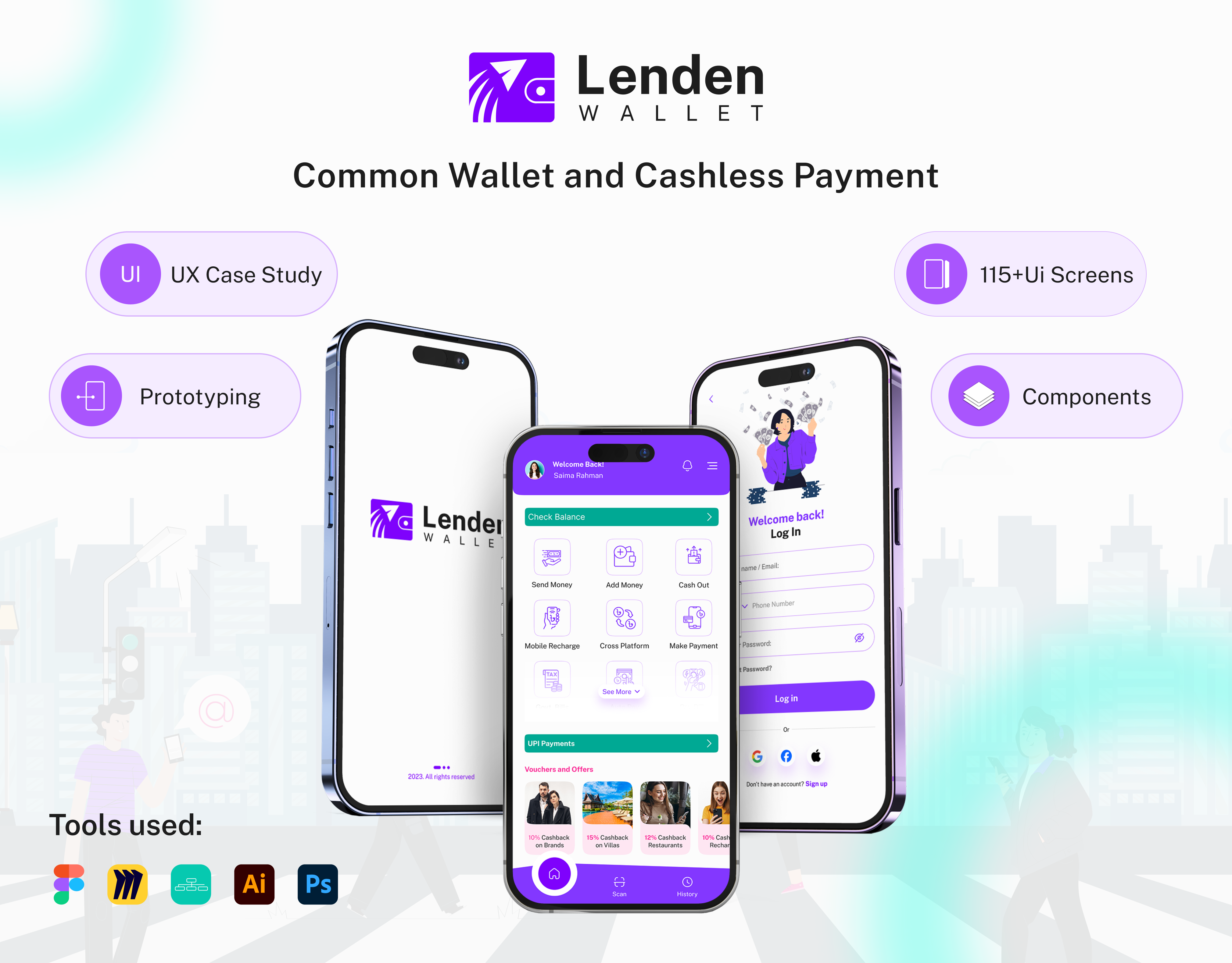 Lenden - Common Wallet and Cashless Payment bank mobile app banking app casestudy cashless payment common wallet designthinking digital wallet fintech futuretech innovations mobile banking money management money transfer payment gateway techrevolution uiuxdesign usercentreddesign userexperience uxdesign