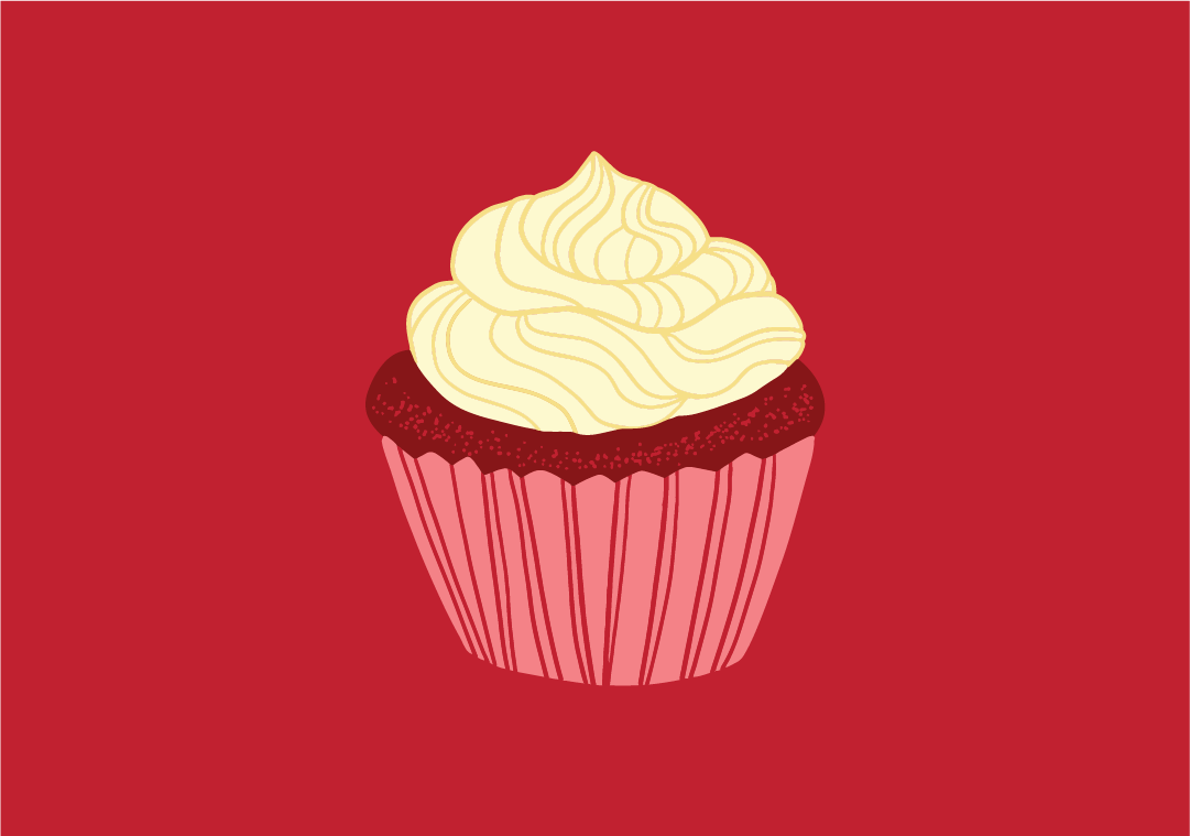 Valentine's Red Velvet Illustrations bakery cake coffee cupcake food food illustration frosting grounds and hounds heart holiday illustration packaging pastry red velvet spot illustration valentine valentines day