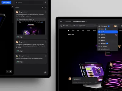 Website Feedback Dashboard Product analytics apple dark dark ui dashboard data dropdown feedback menu metrics nav navigation popout product design side nav ui ui deisgn website