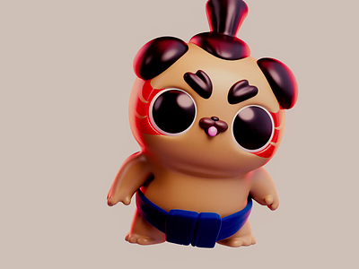 Sumo Pug 3d 3d character 3d character design animation character character animation character design cinema 4d mograph motion graphics
