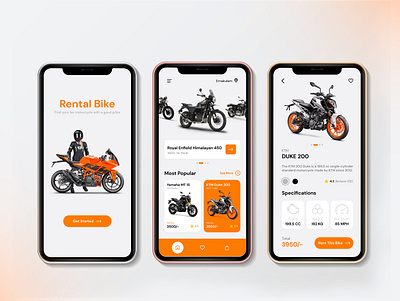 Rental Bike App Concept appdesign rental app rental bike ui uidesigner