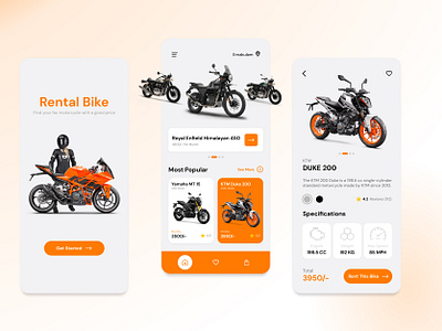 Rental Bike App Concept appdesign rental app rental bike ui uidesigner