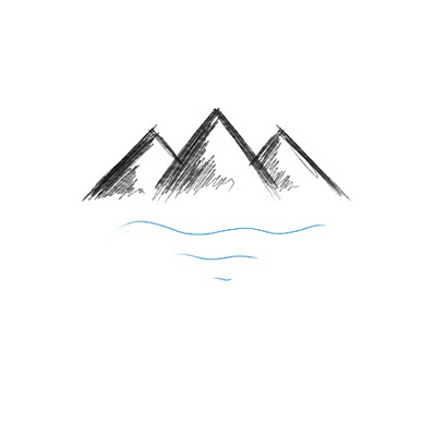 Mountain & Sea Logo design 002. graphic design illustration logo sketch vector