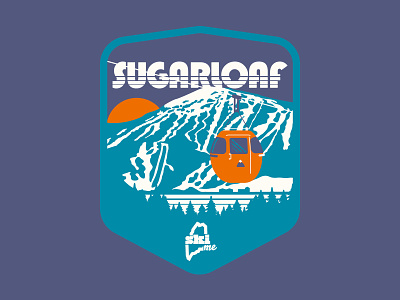 Sugarloafin' 1990s apparel badge branding handdrawn illustration maine mountain outdoors patch retro ski skiing snow ui vintage winter sports