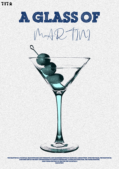 A GLASS OF MARTINI. design graphic design illustration photoshop typography vector