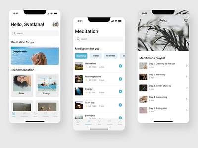 Meditation app design meditation app mobile app ui