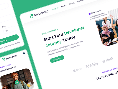 Koracamp - Bootcamps Platform bootcamp dasboard landing page platform product designer ui website