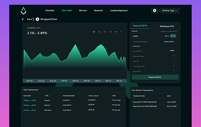 Orpheus - Deposit Wrapped ETH Modal blockchain crypto defi design