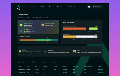 Orpheus - Overview blockchain crypto defi design ui