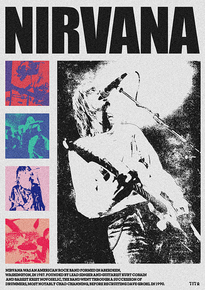 Nirvana Concert Poster Iron On Transfer #4 - Divine Bovinity Design