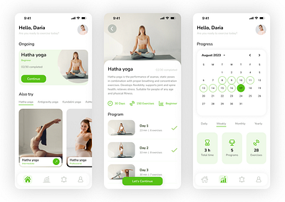 Yoga Mobile App design graphic design minimal mobile app ui uiux design ux yoga app