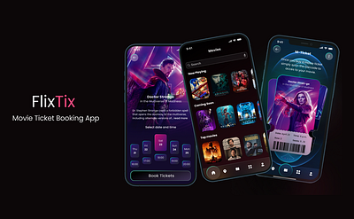 FlixTix - Movie Ticket Booking App app booking app figma ui ui design uiux ux ux design