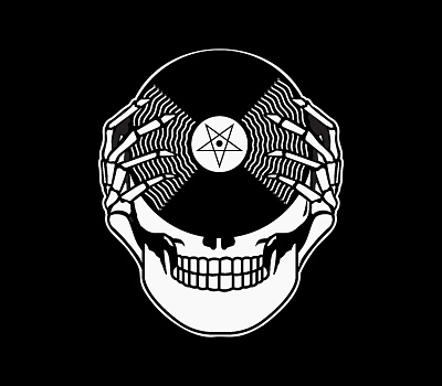 Vinyl Head design graphic design hands illustration logo music record label skeleton skull vector vinyl