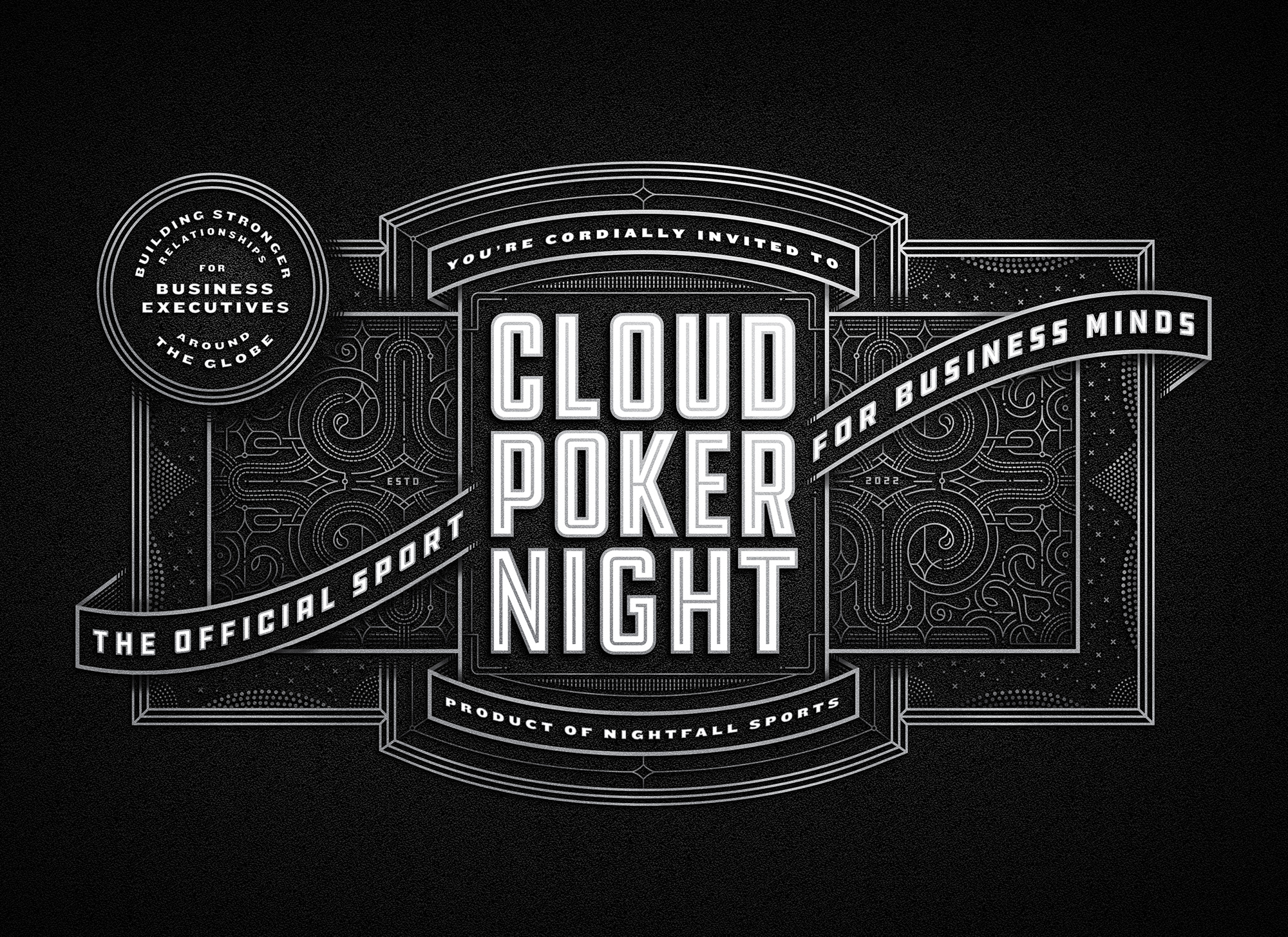 Invite branding design filigree graphic design illustration logo monoline packaging playing cards typography