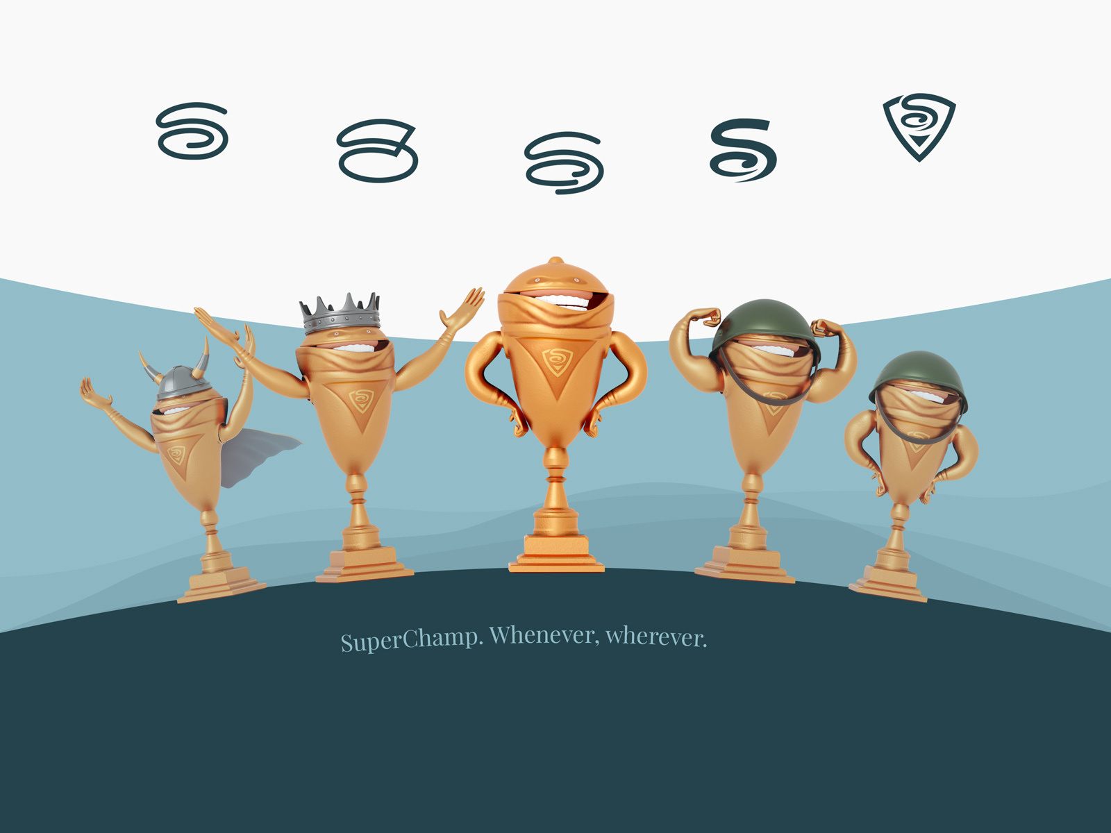 SuperChamp Character Concept (Blender3D) 3d 3dcartoon 3dcharacter 3dillustration blender3d character concept superhero trophy