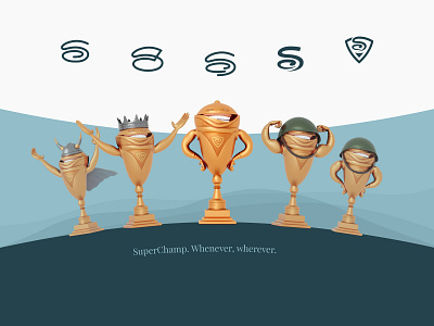 SuperChamp Character Concept (Blender3D) 3d 3dcartoon 3dcharacter 3dillustration blender3d character concept superhero trophy