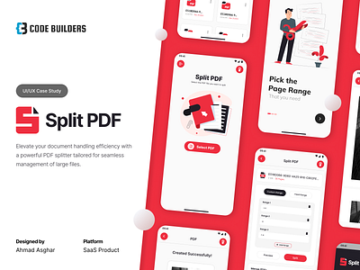 Split PDF App - Case Study android app branding casestudy design figma ios logo logo design mobile pdf project split split pdf splitpdf ui ui design uiux ux