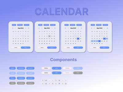 Calendar for the app calendar components design figma illustration minimal ui web design
