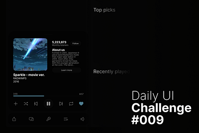 #009 DailyUI — Music Player dailyui music player web