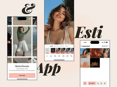 Esti App UX/UI Design application beige branding design design system esti gentle identity interface ios mobile pastel prequel product design research screens ui uiux ux visual