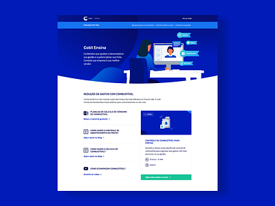 Página Cobli Ensina - conteúdos graphic design ui
