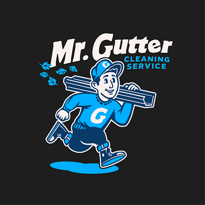 Mr. Gutter - Gutter Cleaning Service branding business design graphic design illustration logo typography vector