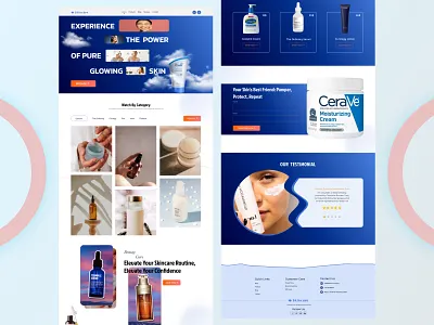 SkinCare Product Website beauty branding makeup oilfree product serum skincare toner ui ux