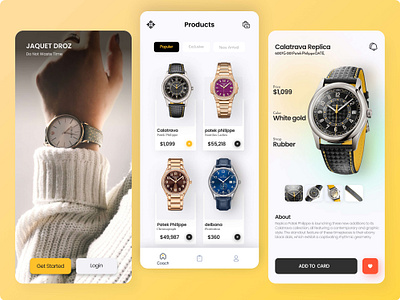 Watch Shop App amazon application ui application design digital watch e commerce watch ui luxury watch ui patiik philippe application patik philippe replica watches royal watch royalwatch smartwatch app design timepiece ui design ux design watch app watch application watch design wrist watch wristwatch ui ux