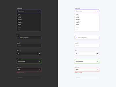 Dropdown and Input — Daily UI #27 dailyui dark design dropdown input light ui ux