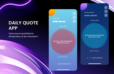 Daily Quote App daily design graphic design mobile quote ui