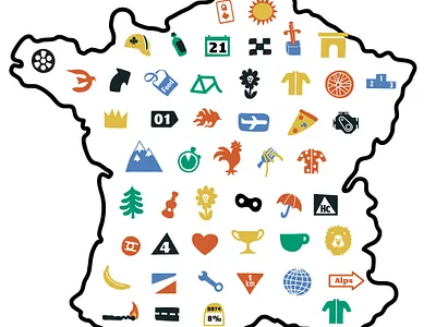 French Cycling Icons branding graphic design icons illustration logo