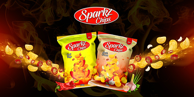 Brand Identity Design for Sparkz Chips 3d box mockup brand identity branding crisps graphic design label mockup label packaging labeldesign logo logo designer package package design package designer package mockup packaging mockup poker snacks typography visual identity